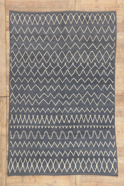 6 x 9 - Blue Gray Turkish Moroccan Rug - 53452