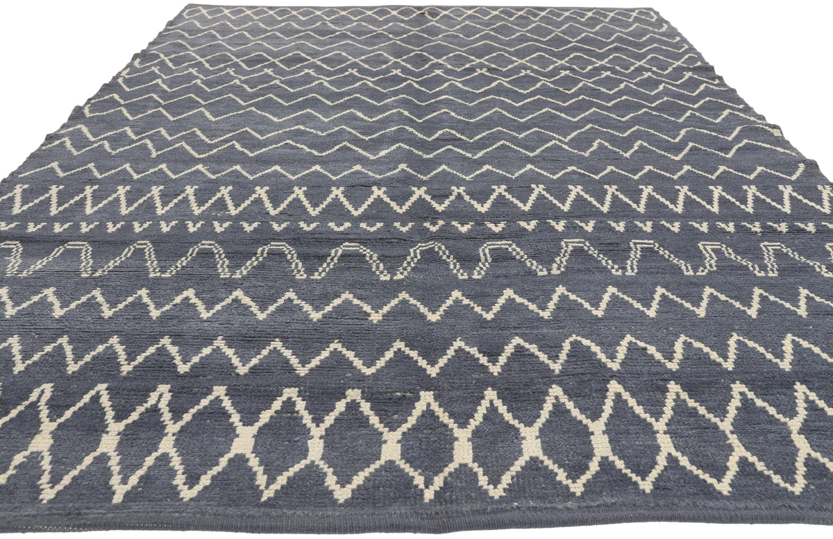 6 x 9 - Blue Gray Turkish Moroccan Rug - 53452