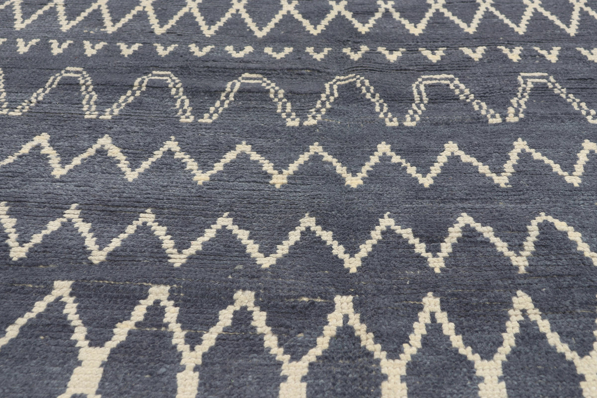 6 x 9 - Blue Gray Turkish Moroccan Rug - 53452