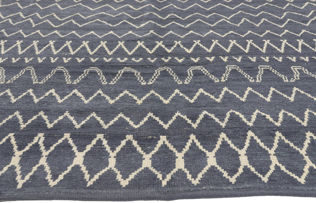 6 x 9 - Blue Gray Turkish Moroccan Rug - 53452
