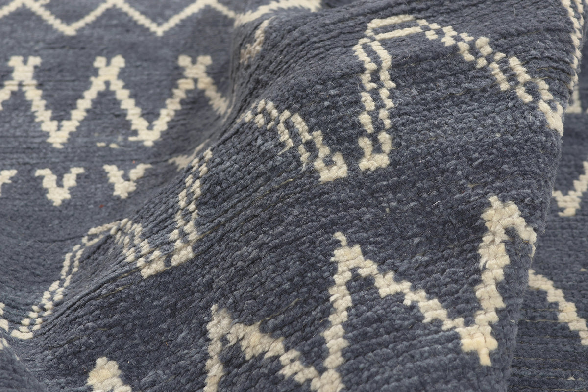 6 x 9 - Blue Gray Turkish Moroccan Rug - 53452