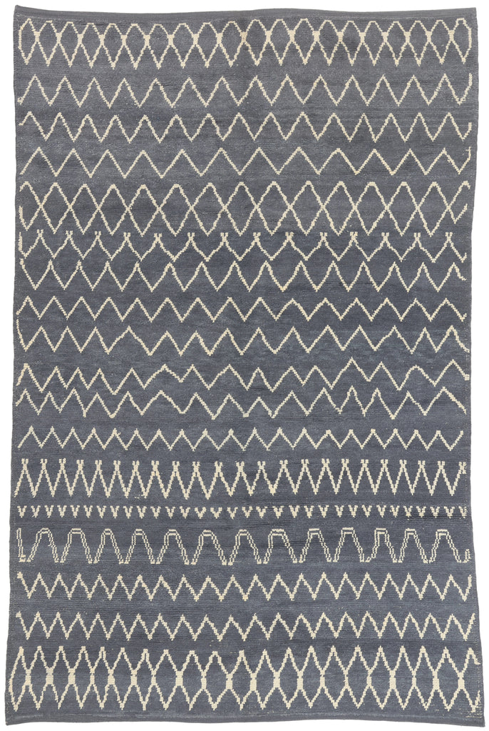 6 x 9 - Blue Gray Turkish Moroccan Rug - 53452
