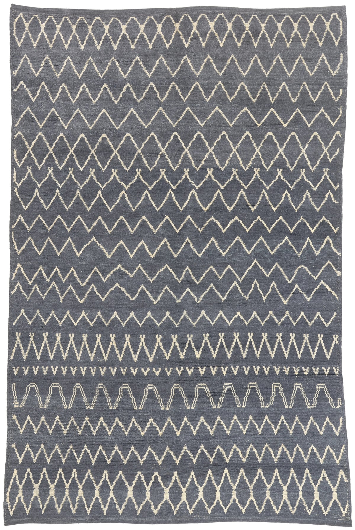 6 x 9 - Blue Gray Turkish Moroccan Rug - 53452