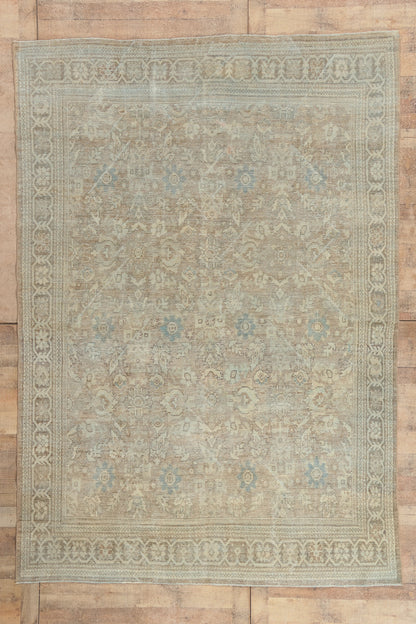 7 x 10 - Tan Vintage Persian Mahal Rug - 53475