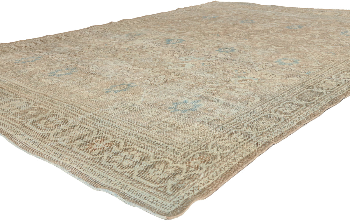 7 x 10 - Tan Vintage Persian Mahal Rug - 53475