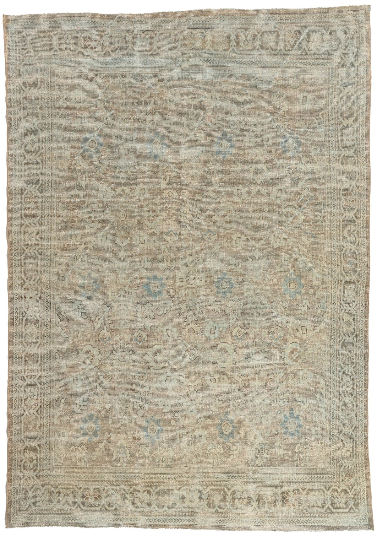7 x 10 - Tan Vintage Persian Mahal Rug - 53475