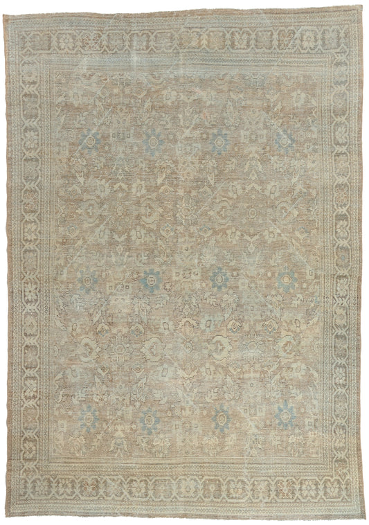 7 x 10 - Tan Vintage Persian Mahal Rug - 53475