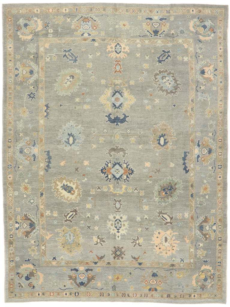 10 x 13 - Gray Turkish Oushak Rug - 53495