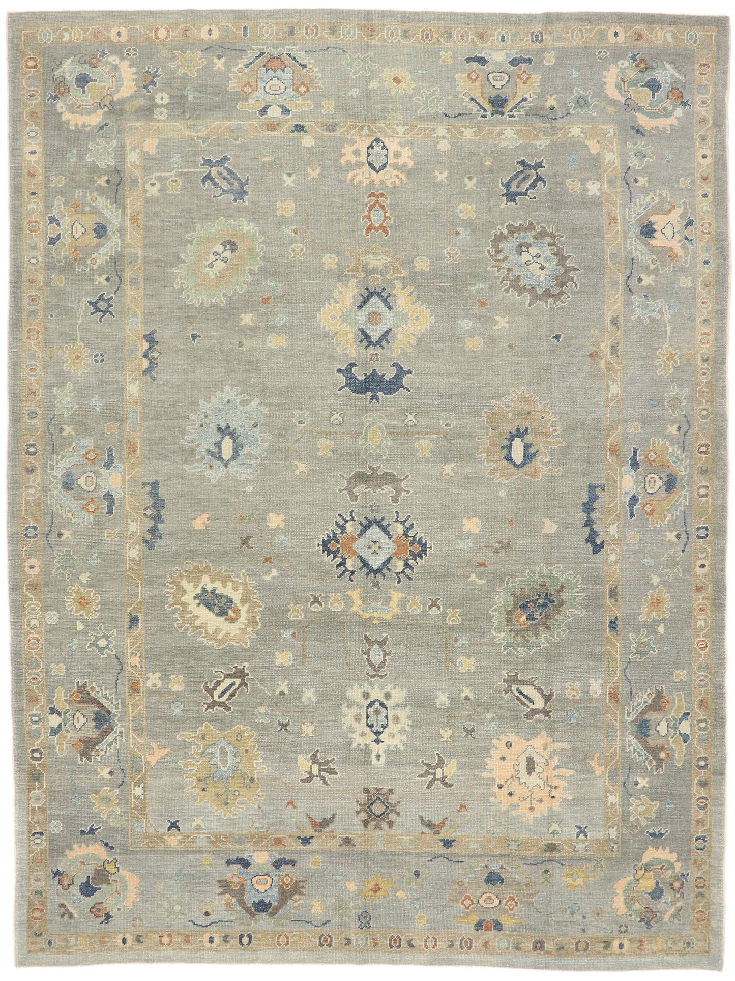 10 x 13 - Gray Turkish Oushak Rug - 53495