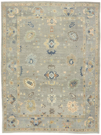 10 x 13 - Gray Turkish Oushak Rug - 53495