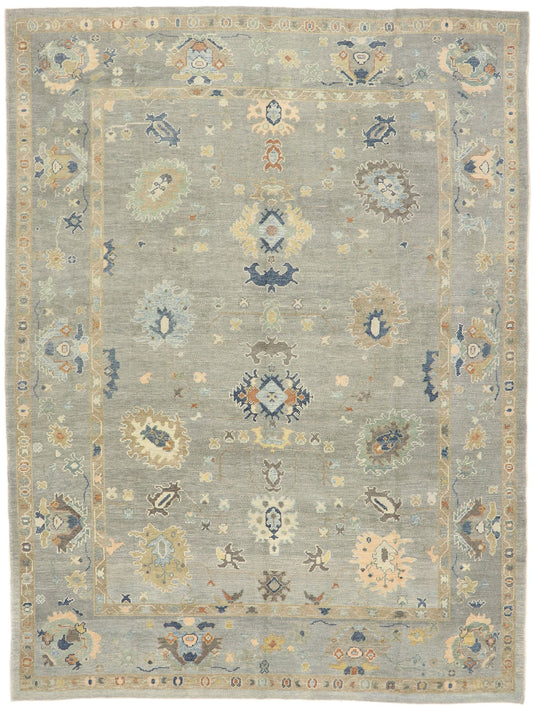 10 x 13 - Gray Turkish Oushak Rug - 53495