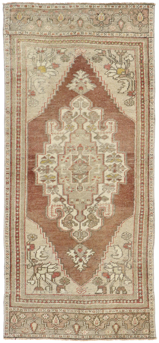 3 x 6 - Rust Vintage Turkish Oushak Rug - 53518