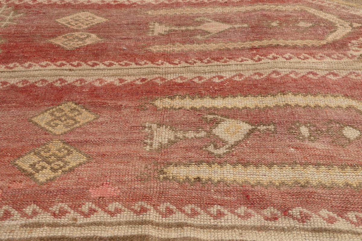 6 x 9 - Red Vintage Turkish Oushak Rug - 53580
