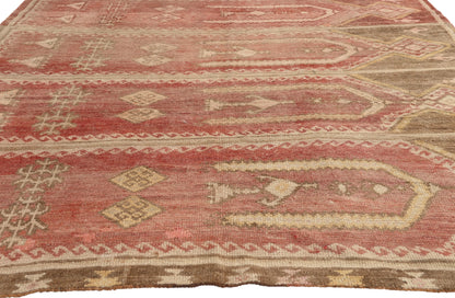 6 x 9 - Red Vintage Turkish Oushak Rug - 53580
