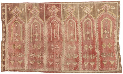 6 x 9 - Red Vintage Turkish Oushak Rug - 53580