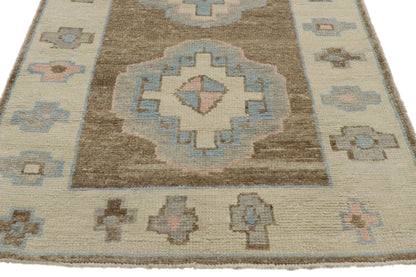 3 x 20 - Brown Turkish Oushak Rug - 53590