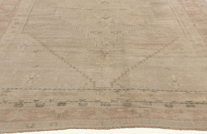 5 x 9 - Beige Vintage Turkish Oushak Rug - 53624