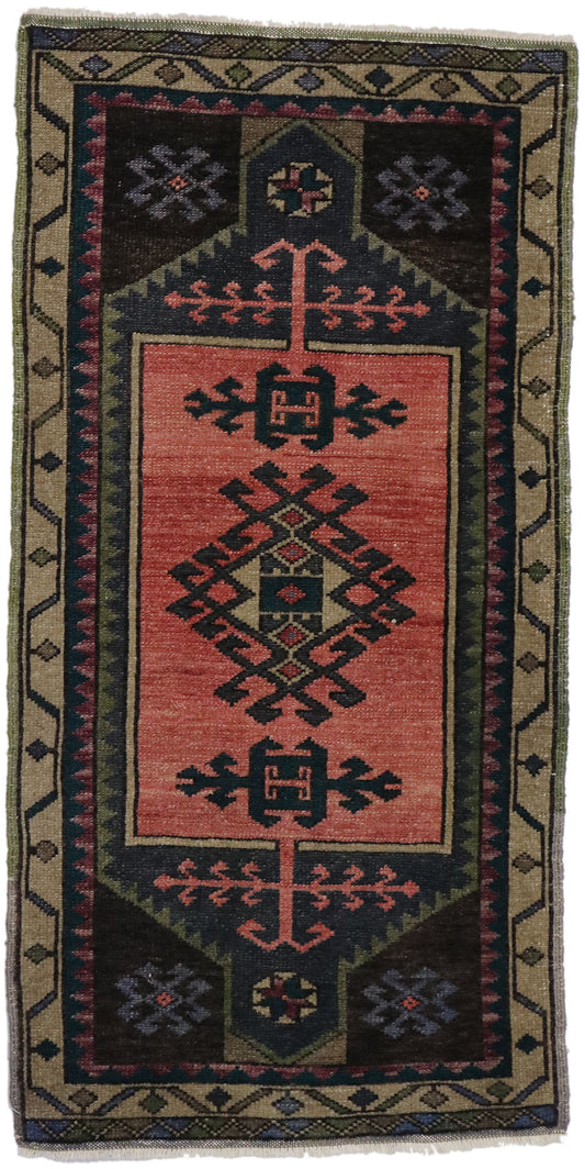 2 x 4 - Red Vintage Turkish Oushak Rug - 53648
