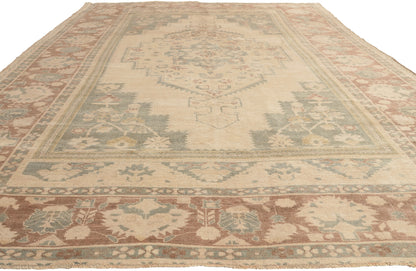 8 x 13 - Beige Vintage Turkish Oushak Rug - 53680