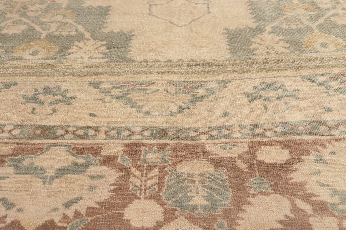 8 x 13 - Beige Vintage Turkish Oushak Rug - 53680