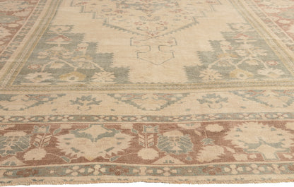 8 x 13 - Beige Vintage Turkish Oushak Rug - 53680