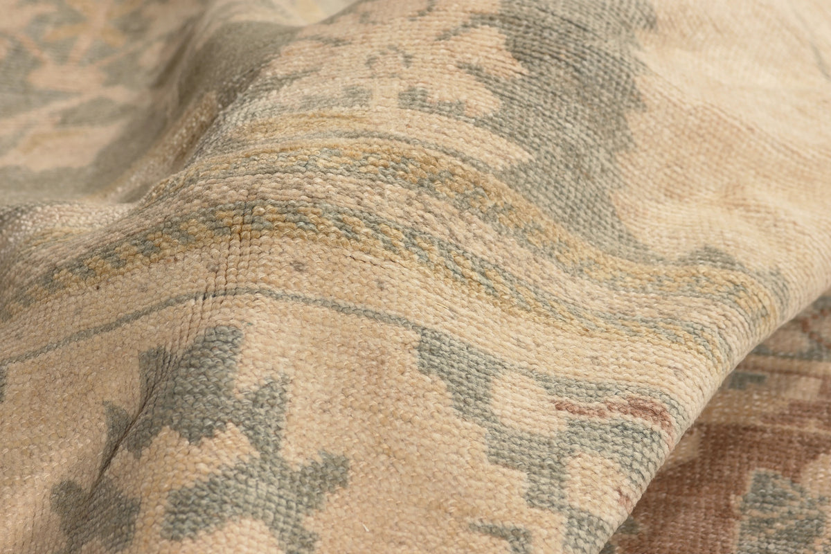 8 x 13 - Beige Vintage Turkish Oushak Rug - 53680