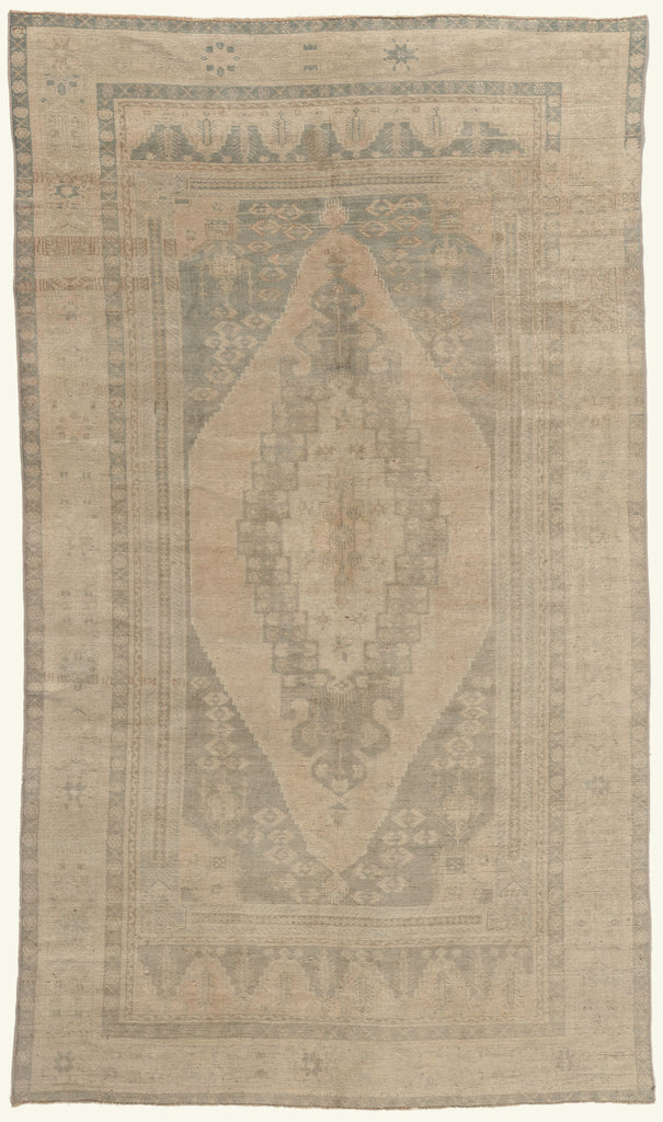 6 x 10 - Tan Vintage Turkish Oushak Rug - 53686