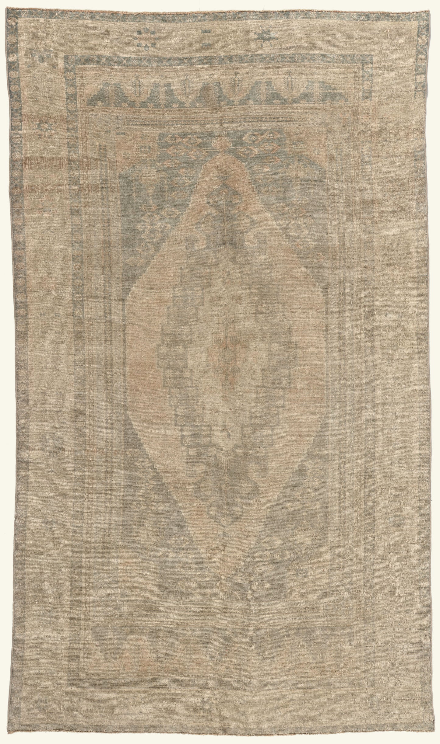 6 x 10 - Tan Vintage Turkish Oushak Rug - 53686
