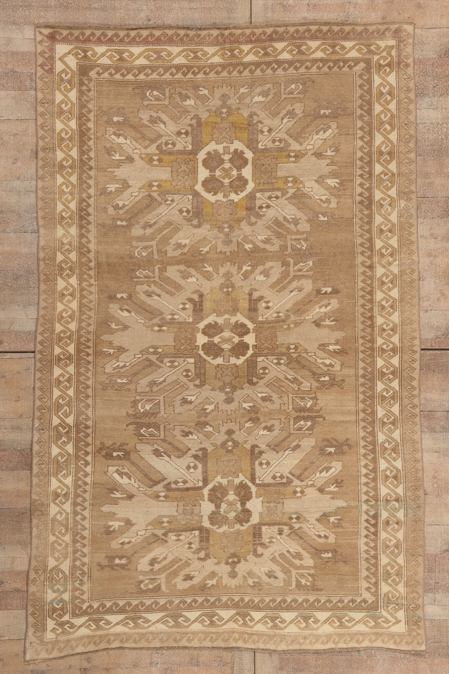 6 x 9 - Brown Vintage Turkish Kars Rug - 53697