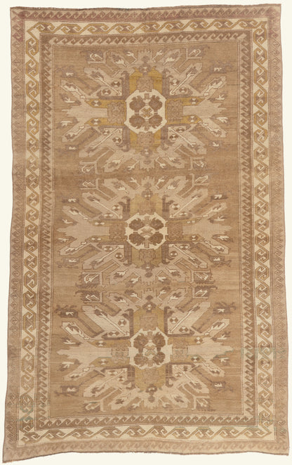 6 x 9 - Brown Vintage Turkish Kars Rug - 53697