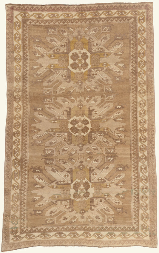6 x 9 - Brown Vintage Turkish Kars Rug - 53697