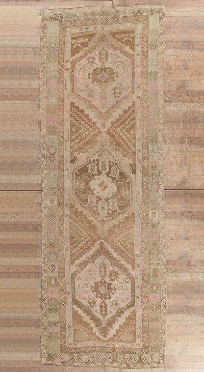 5 x 15 - Brown Vintage Turkish Oushak Rug - 53708