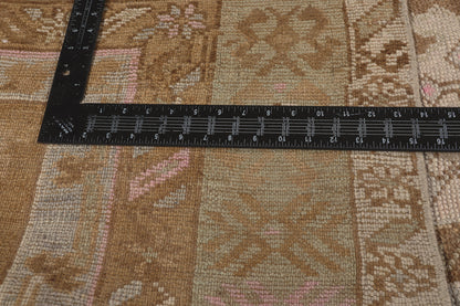 5 x 15 - Brown Vintage Turkish Oushak Rug - 53708