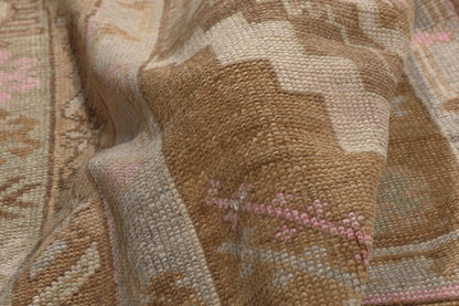 5 x 15 - Brown Vintage Turkish Oushak Rug - 53708