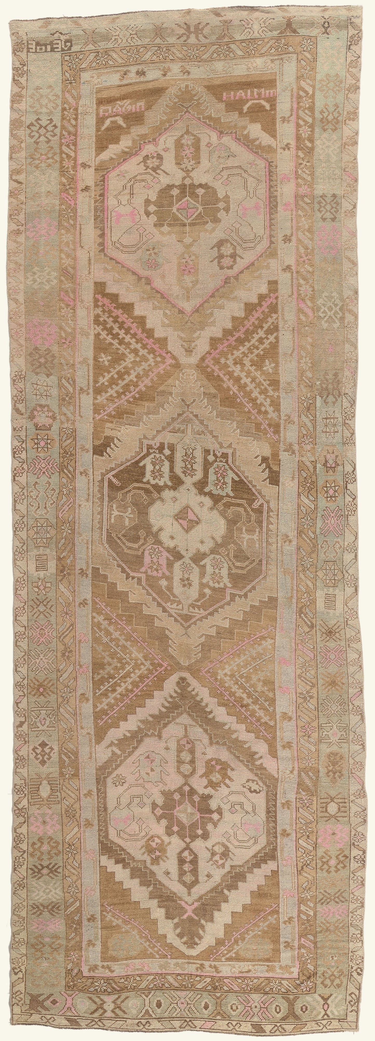 5 x 15 - Brown Vintage Turkish Oushak Rug - 53708