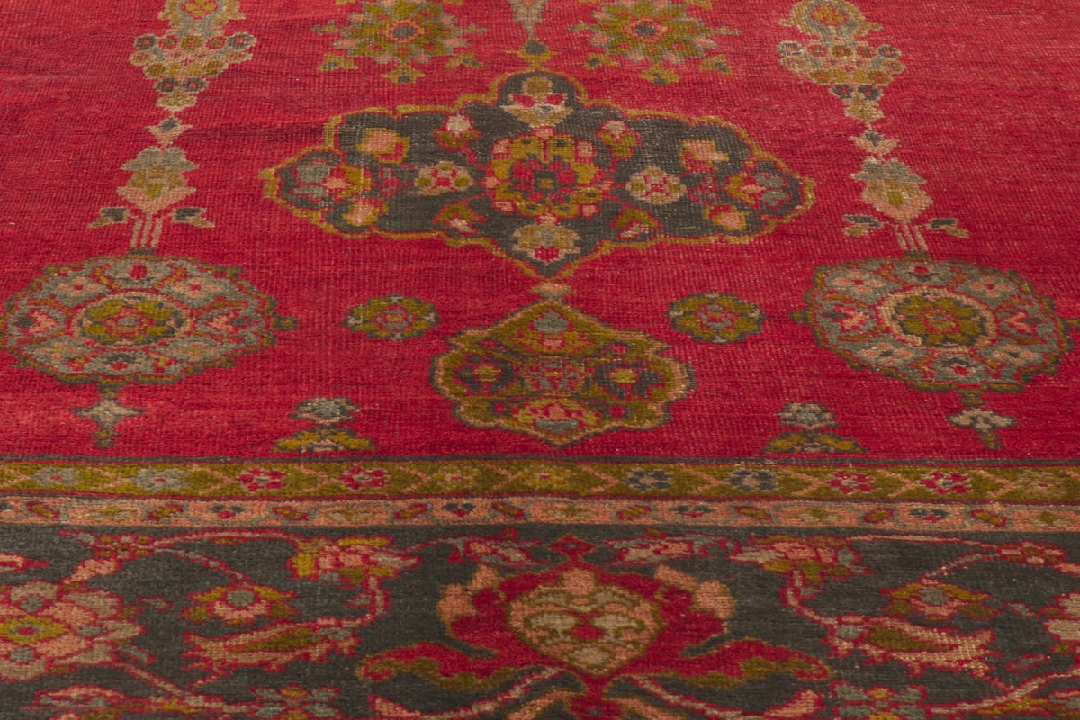 11 x 17 - Red Antique Persian Sultanabad Rug - 53766