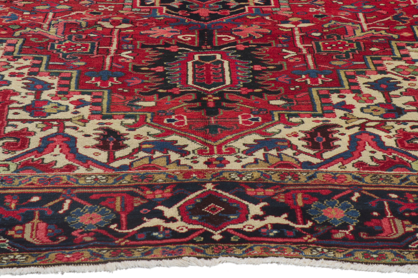 8 x 11 - Red Antique Persian Heriz Rug - 53776