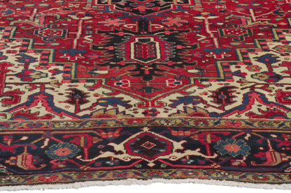 8 x 11 - Red Antique Persian Heriz Rug - 53776