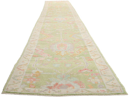 3 x 21 - Green New Oushak Rug - 54032