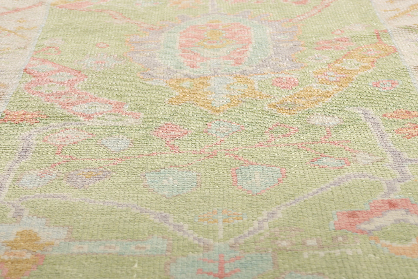 3 x 21 - Green New Oushak Rug - 54032