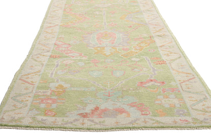 3 x 21 - Green New Oushak Rug - 54032