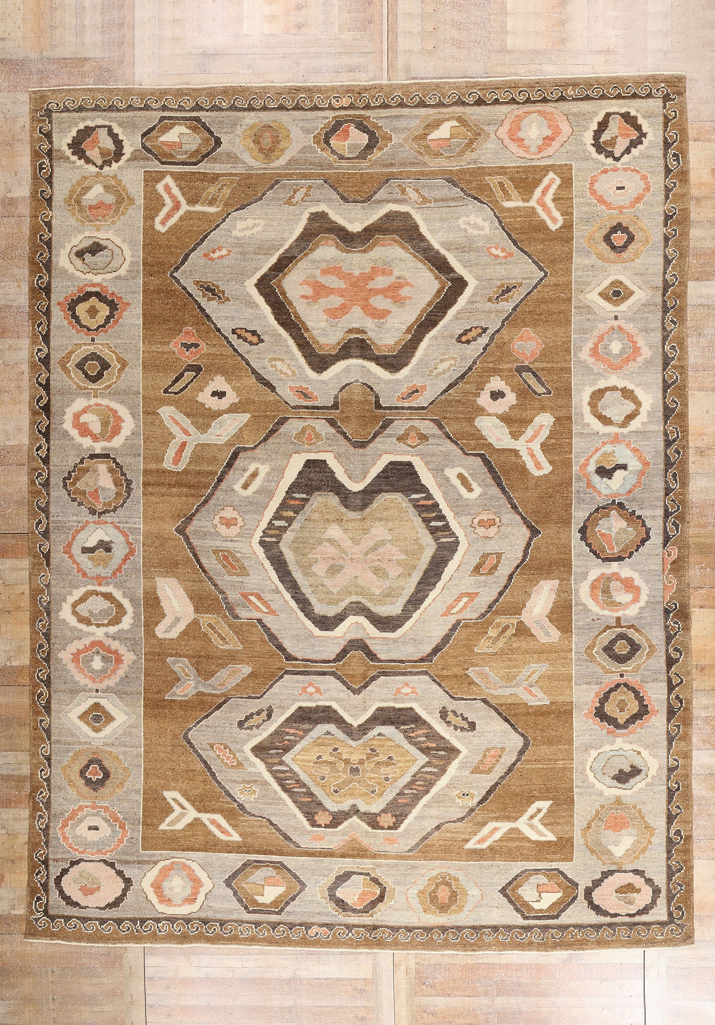 11 x 14 - Brown New Turkish Kars Rug - 54037