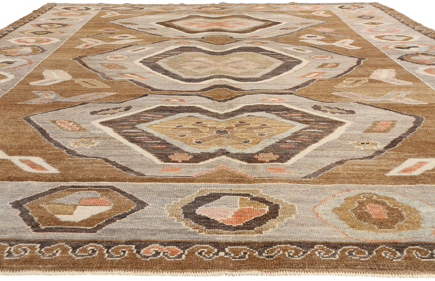 11 x 14 - Brown New Turkish Kars Rug - 54037