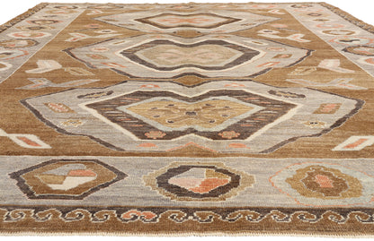 11 x 14 - Brown New Turkish Kars Rug - 54037