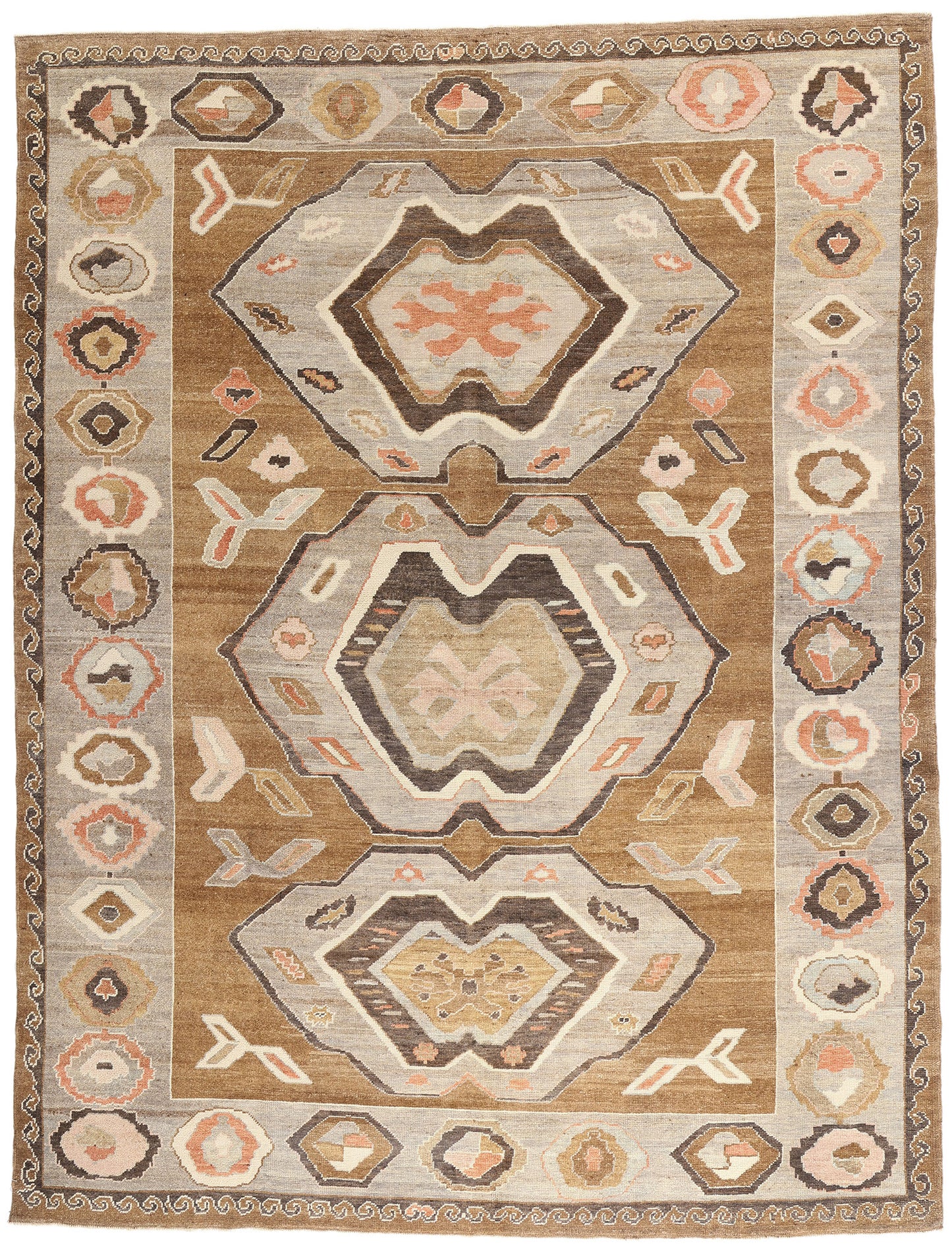 11 x 14 - Brown New Turkish Kars Rug - 54037