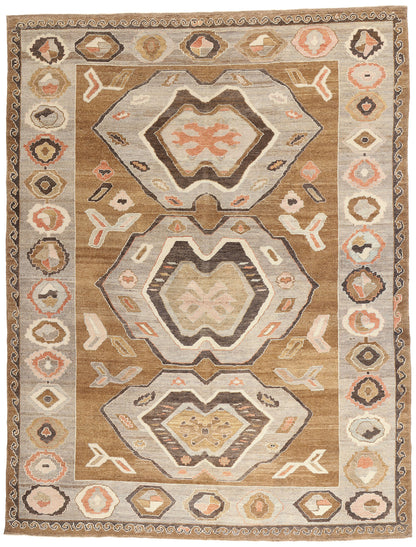 11 x 14 - Brown New Turkish Kars Rug - 54037