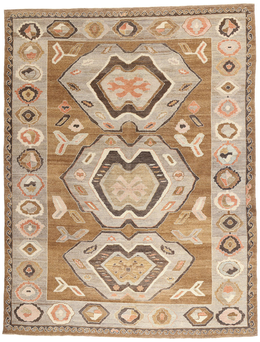 11 x 14 - Brown New Turkish Kars Rug - 54037