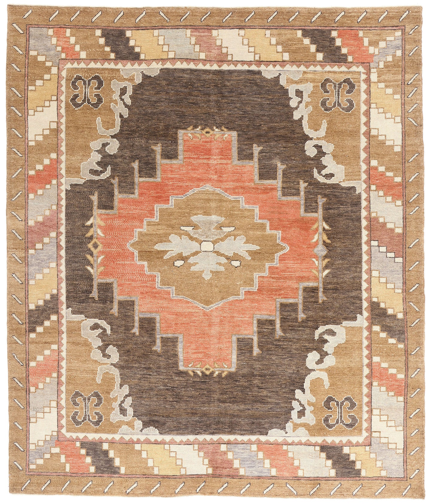 9 x 10 Brown Turkish Kars Rug 54039