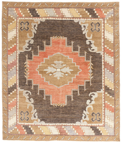 9 x 11 - Brown New Turkish Kars Rug - 53039