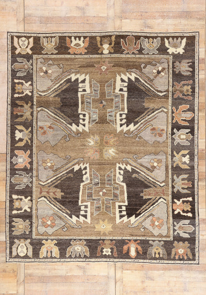 9 x 10 - Brown New Turkish Kars Rug - 54040